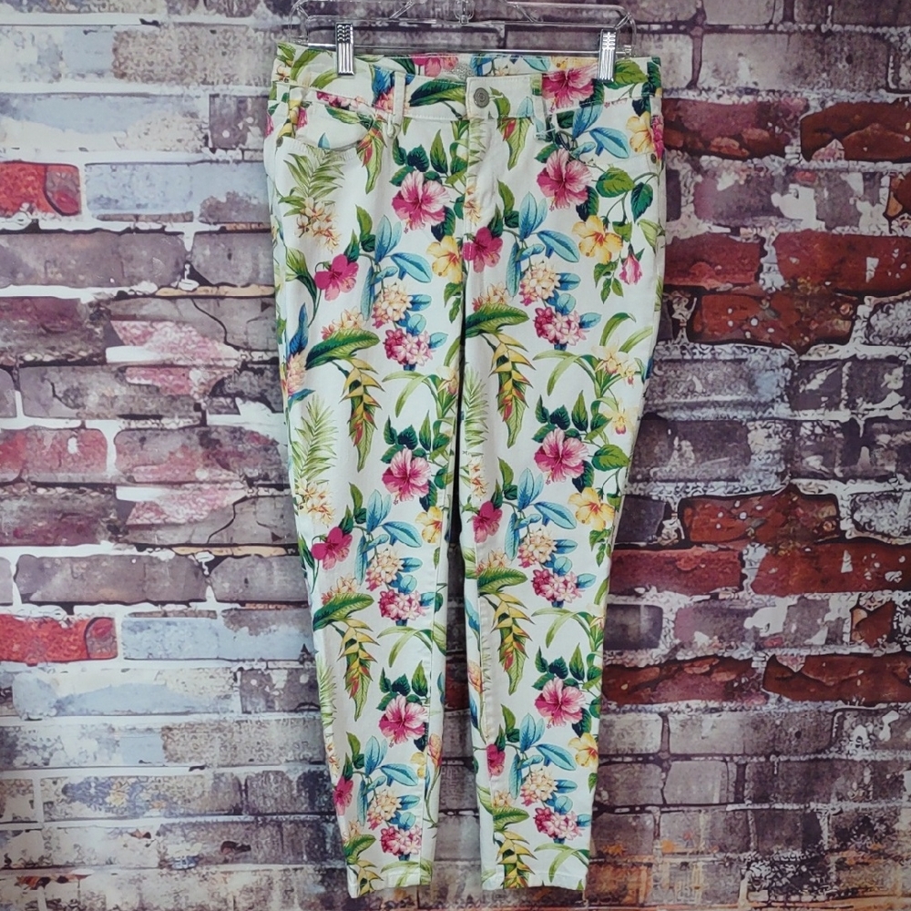 Tommy Bahama Floral Print Skinny Ankle Jeans